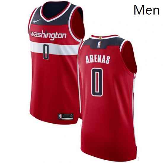 Mens Nike Washington Wizards 0 Gilbert Arenas Authentic Red Road NBA Jersey Icon Edition